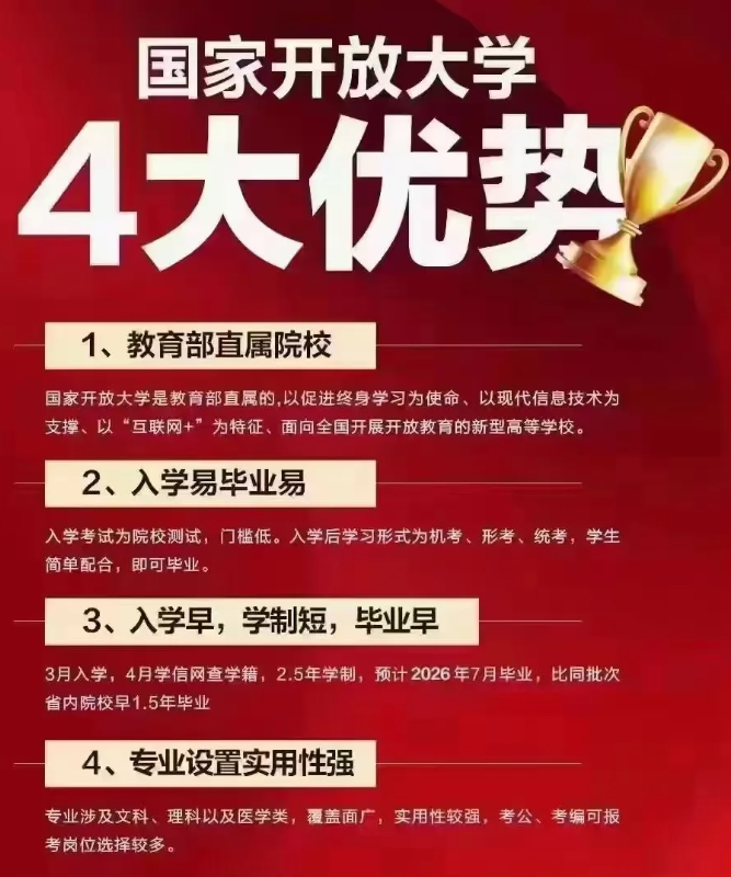 2025年合肥市成考補錄沒有通過還能有什么辦法？首選國家開放大學-圖4