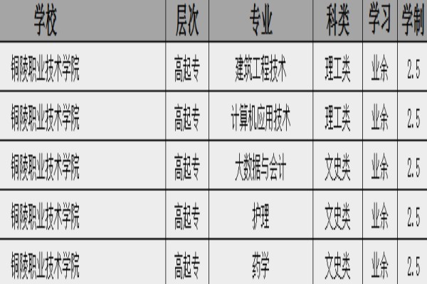 銅陵職業技術學院2025年成人高考/成教?？贫巫钚抡猩喺?圖2