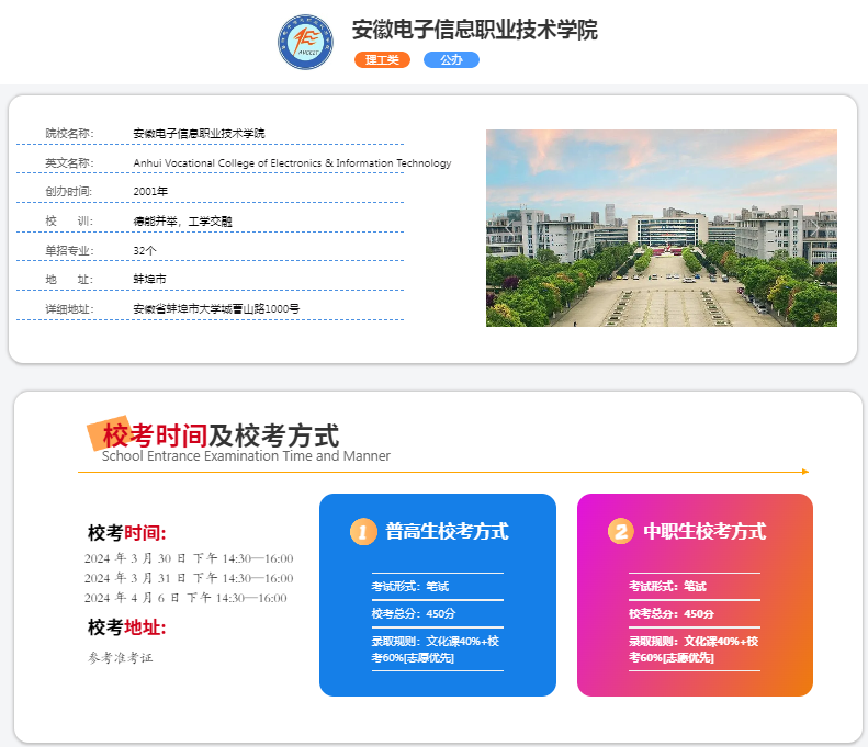 2025年安徽電子信息技術學院校考考試內容是什么？備考推薦安徽單招網集訓營！校考培訓+升學指導！-圖2